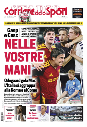 Prima pagina Corriere dello Sport di oggi - Quotidiano sport