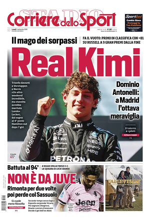 Prima pagina Corriere dello Sport di oggi - Quotidiano sport