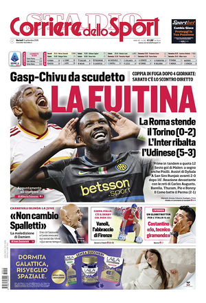 Prima pagina Corriere dello Sport di oggi - Quotidiano sport