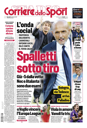 Prima pagina Corriere dello Sport di oggi - Quotidiano sport