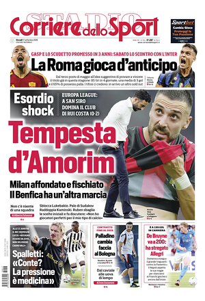 Prima pagina Corriere dello Sport di oggi - Quotidiano sport