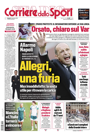Prima pagina Corriere dello Sport di oggi - Quotidiano sport