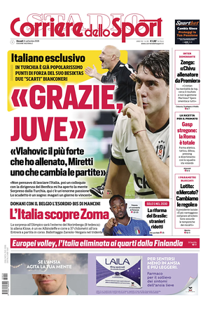 Prima pagina Corriere dello Sport di oggi - Quotidiano sport