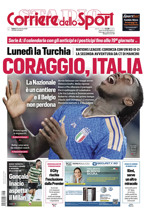Prima pagina Corriere dello Sport di oggi - Quotidiano sport