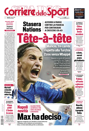 Prima pagina Corriere dello Sport di oggi - Quotidiano sport