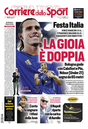 Prima pagina Corriere dello Sport di oggi - Quotidiano sport