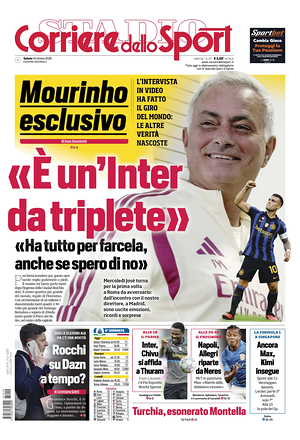 Prima pagina Corriere dello Sport di oggi - Quotidiano sport