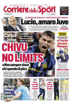 Prima pagina Corriere dello Sport di oggi - Quotidiano sport