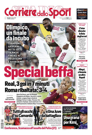 Prima pagina Corriere dello Sport di oggi - Quotidiano sport