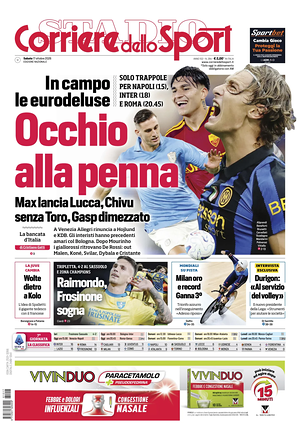 Prima pagina Corriere dello Sport di oggi - Quotidiano sport