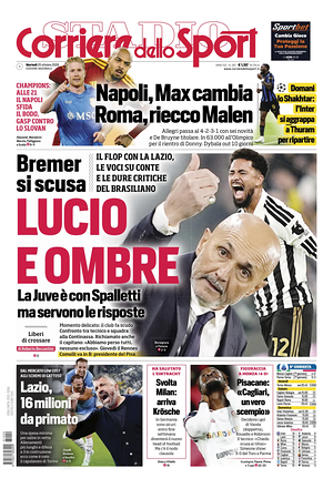 Prima pagina Corriere dello Sport di oggi - Quotidiano sport
