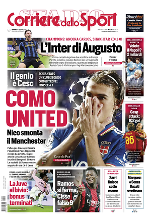 Prima pagina Corriere dello Sport di oggi - Quotidiano sport
