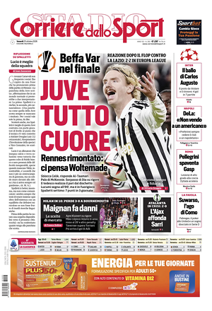 Prima pagina Corriere dello Sport di oggi - Quotidiano sport