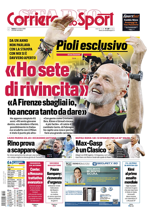 Prima pagina Corriere dello Sport di oggi - Quotidiano sport
