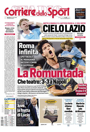 Prima pagina Corriere dello Sport di oggi - Quotidiano sport