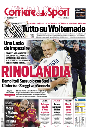 Prima pagina Corriere dello Sport di oggi - Quotidiano sport