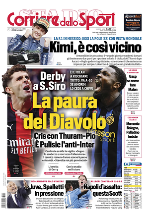 Prima pagina Corriere dello Sport di oggi - Quotidiano sport