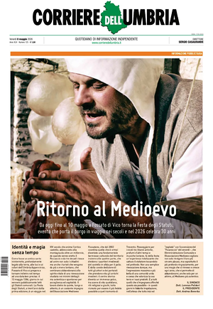 Prima pagina Corriere dell'Umbria di oggi - Quotidiano regionale