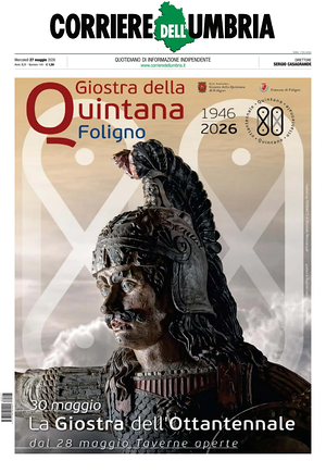 Prima pagina Corriere dell'Umbria di oggi - Quotidiano regionale