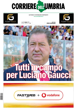 Prima pagina Corriere dell'Umbria di oggi - Quotidiano regionale