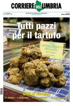 Prima pagina Corriere dell'Umbria di oggi - Quotidiano regionale