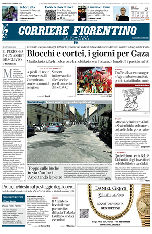 Prima pagina Corriere Fiorentino di oggi - Quotidiano regionale
