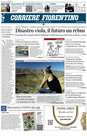 Prima pagina Corriere Fiorentino di oggi - Quotidiano regionale