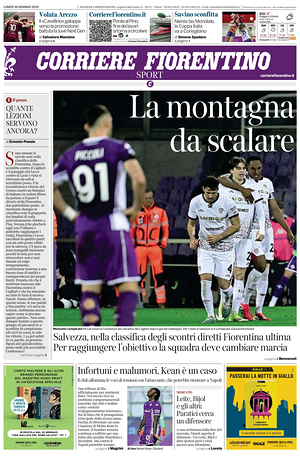 Prima pagina Corriere Fiorentino di oggi - Quotidiano regionale