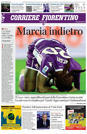 Prima pagina Corriere Fiorentino di oggi - Quotidiano regionale