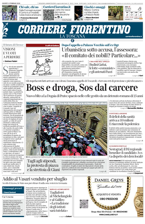 Prima pagina Corriere Fiorentino di oggi - Quotidiano regionale