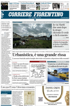 Prima pagina Corriere Fiorentino di oggi - Quotidiano regionale