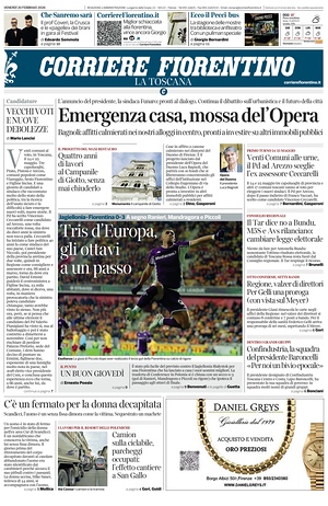 Prima pagina Corriere Fiorentino di oggi - Quotidiano regionale