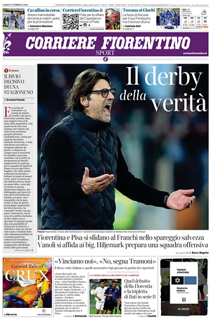 Prima pagina Corriere Fiorentino di oggi - Quotidiano regionale