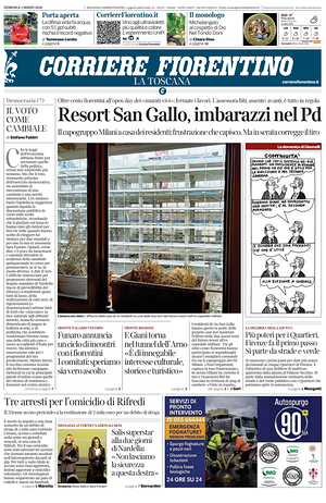 Prima pagina Corriere Fiorentino di oggi - Quotidiano regionale