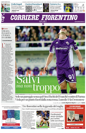 Prima pagina Corriere Fiorentino di oggi - Quotidiano regionale