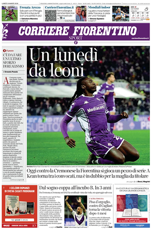 Prima pagina Corriere Fiorentino di oggi - Quotidiano regionale