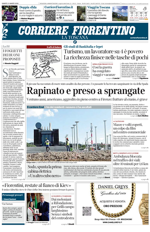 Prima pagina Corriere Fiorentino di oggi - Quotidiano regionale