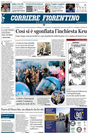 Prima pagina Corriere Fiorentino di oggi - Quotidiano regionale