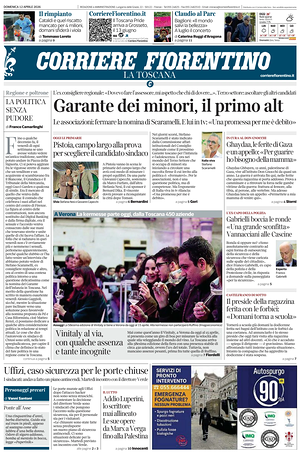 Prima pagina Corriere Fiorentino di oggi - Quotidiano regionale