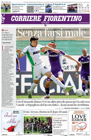 Prima pagina Corriere Fiorentino di oggi - Quotidiano regionale