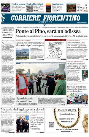 Prima pagina Corriere Fiorentino di oggi - Quotidiano regionale