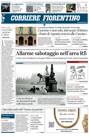 Prima pagina Corriere Fiorentino di oggi - Quotidiano regionale