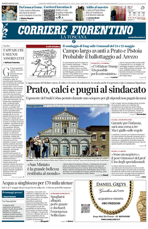 Prima pagina Corriere Fiorentino di oggi - Quotidiano regionale