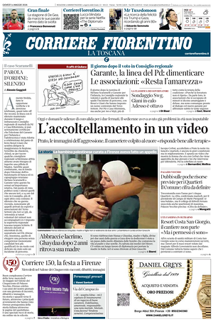 Prima pagina Corriere Fiorentino di oggi - Quotidiano regionale