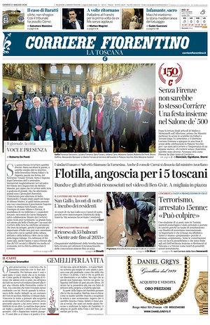 Prima pagina Corriere Fiorentino di oggi - Quotidiano regionale