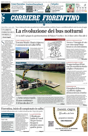 Prima pagina Corriere Fiorentino di oggi - Quotidiano regionale