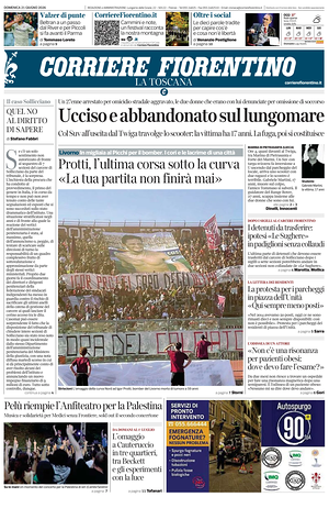 Prima pagina Corriere Fiorentino di oggi - Quotidiano regionale