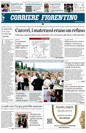 Prima pagina Corriere Fiorentino di oggi - Quotidiano regionale