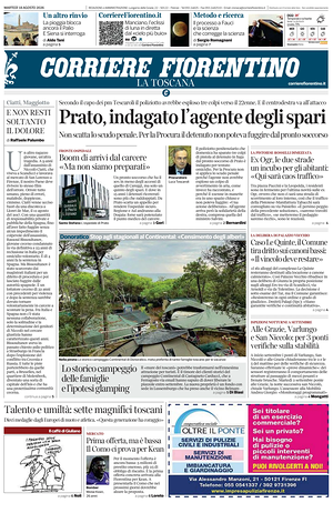 Prima pagina Corriere Fiorentino di oggi - Quotidiano regionale