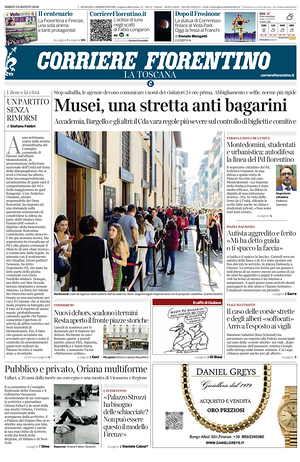 Prima pagina Corriere Fiorentino di oggi - Quotidiano regionale